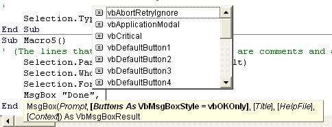 Using VBA in Word